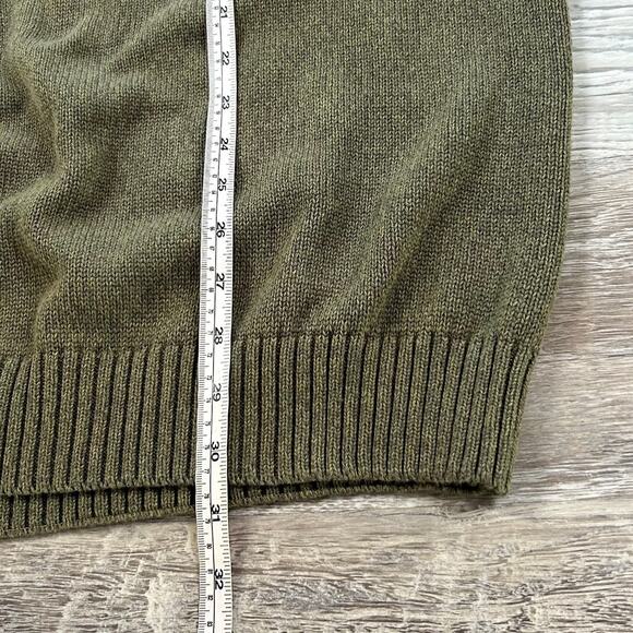 Columbia Men’s Olive Green Cotton Sweater XXL Ribbed Knit Pullover Outdoors - Picture 5 of 8